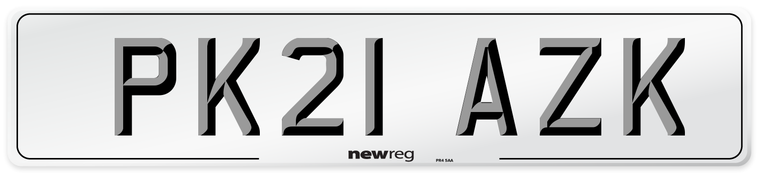 PK21 AZK Number Plate from New Reg